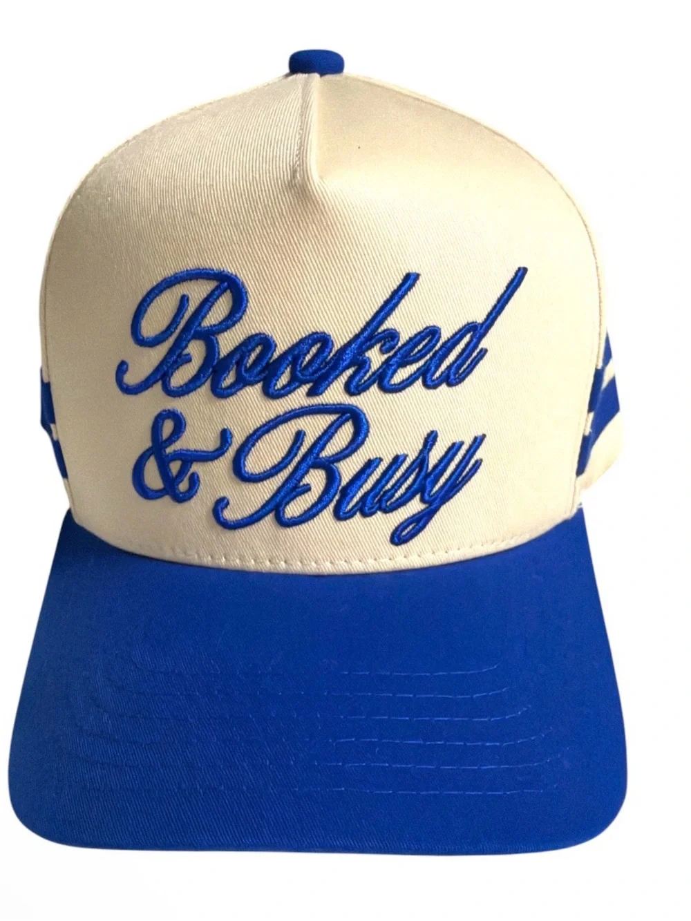 NWOT C.C. Booked & Busy Two-Tone Baseball Cap - Cream & Blue